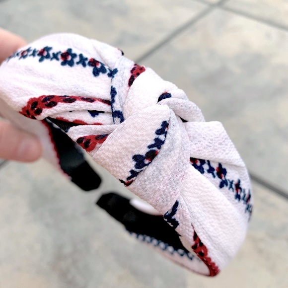 Wild Ember Accessories - Boho Top Knot Headband White